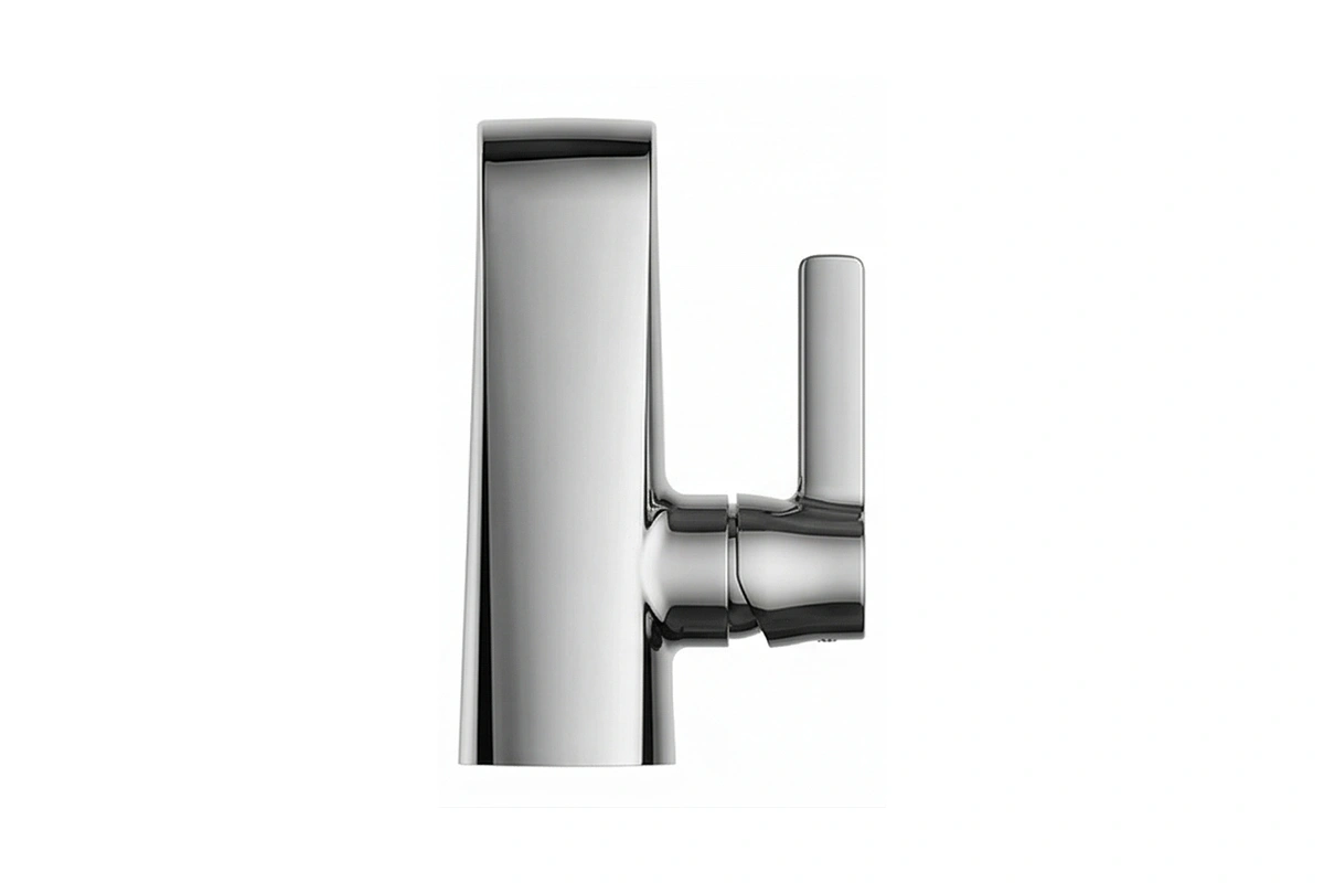 Durable, low-profile basin faucet in a professional finish