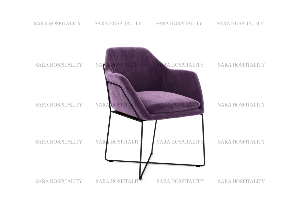 Structural Metal Frame Accent Chair for durable hotel buffet layouts