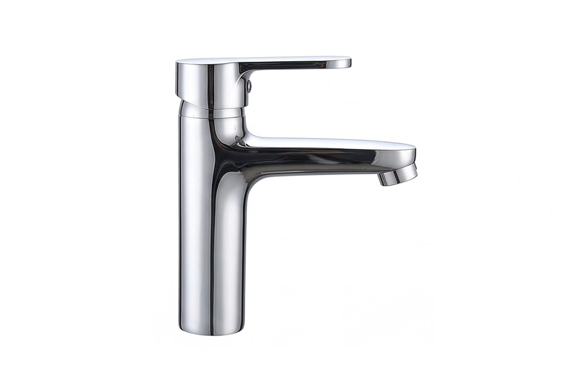 Modern single-lever basin faucet for sleek hotel guest bathrooms