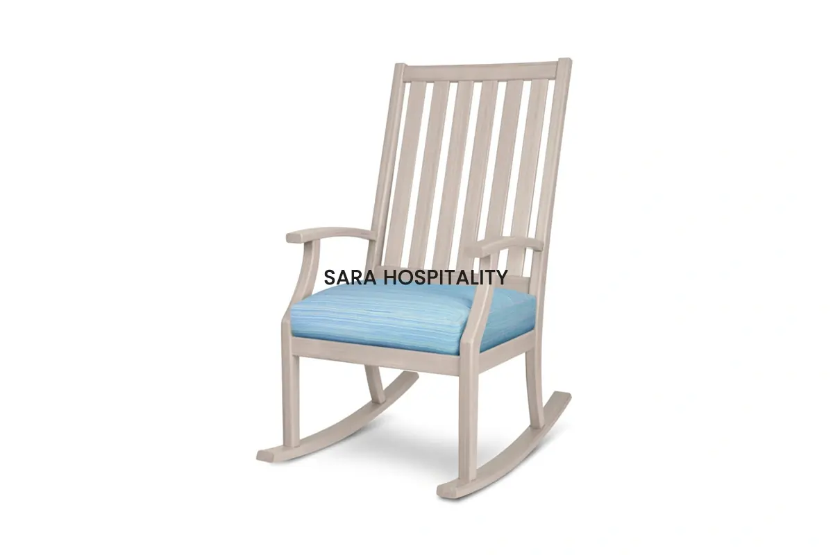 Contemporary rocking chair for hotel lounges and suites – elegant and ergonomic seating by hospitality furniture manufacturer