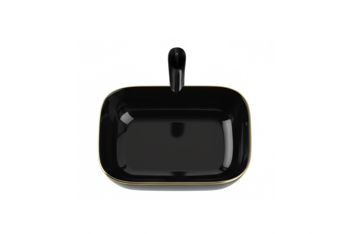 Minimalist cube-shaped washbasin featuring a smooth matte finish and perfectly symmetrical edges