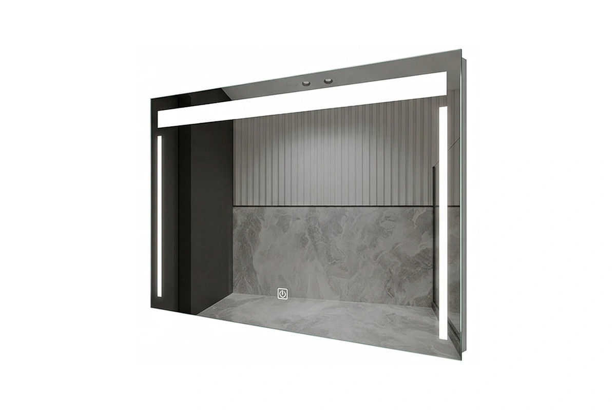 Durable front-lit vanity mirror with a professional wide-set illumination design