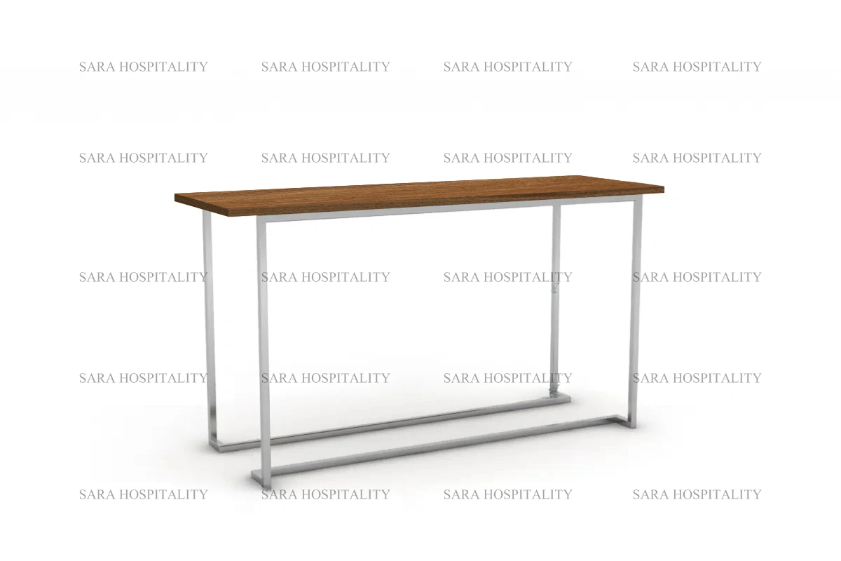 Modern narrow console table featuring an ultra-slim profile and a clean-lined surface designed for hallways and tight spaces