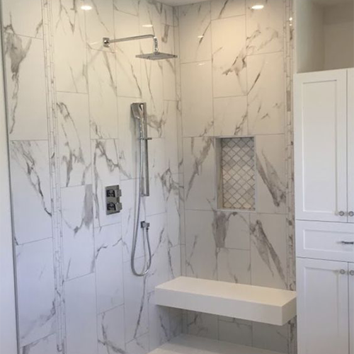 Buy quartz shower surround with recessed niche – modern design