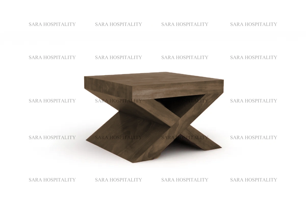 Minimalist sculptural table featuring curvaceous intersecting legs and a sturdy, balanced foundation