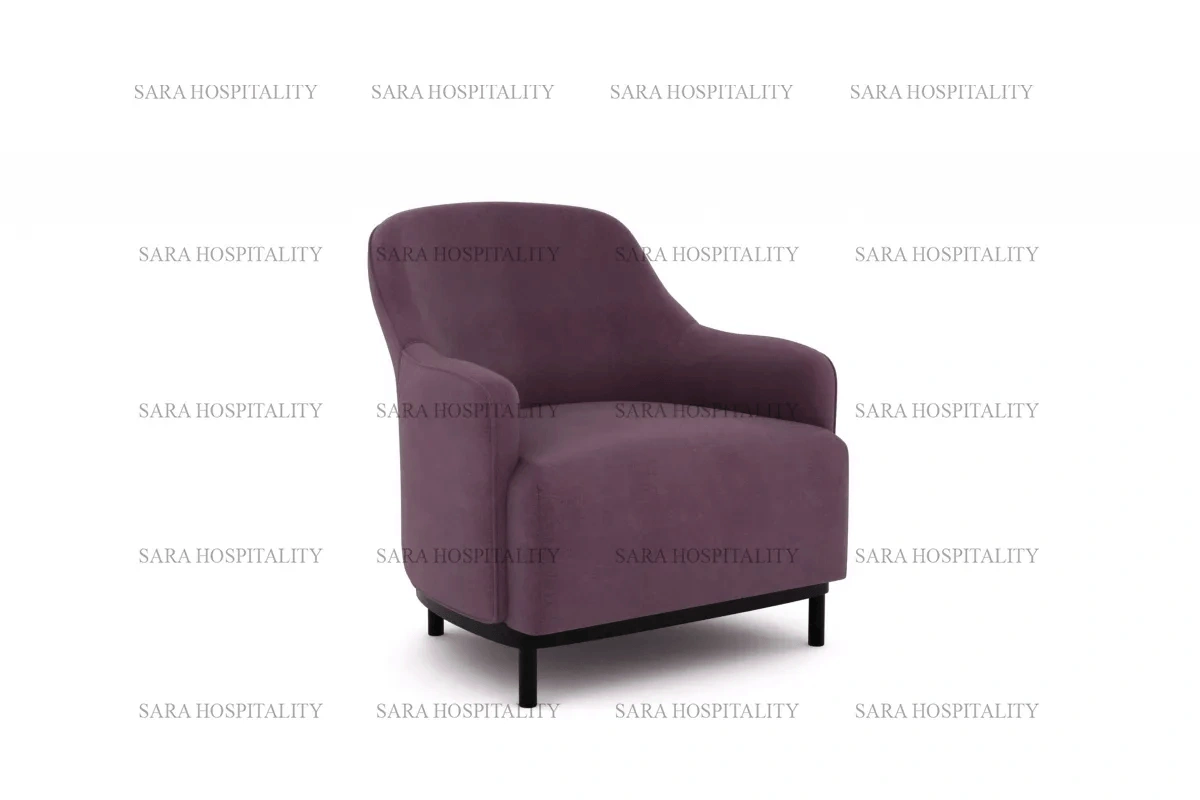 Heavy-Duty Upholstered Lounge Chair for high-traffic hotel dining halls