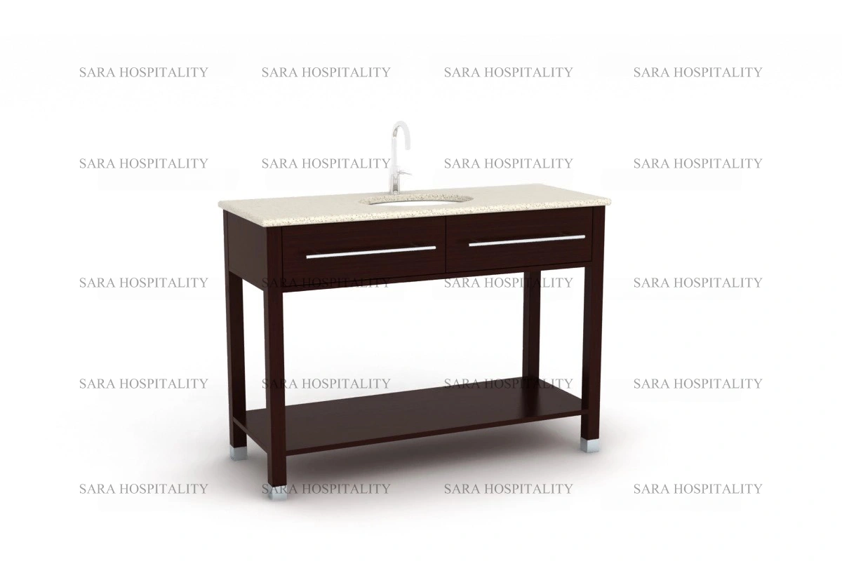 Space-Saving Compact Shelf Vanity Base for efficient hotel ensuite bathrooms