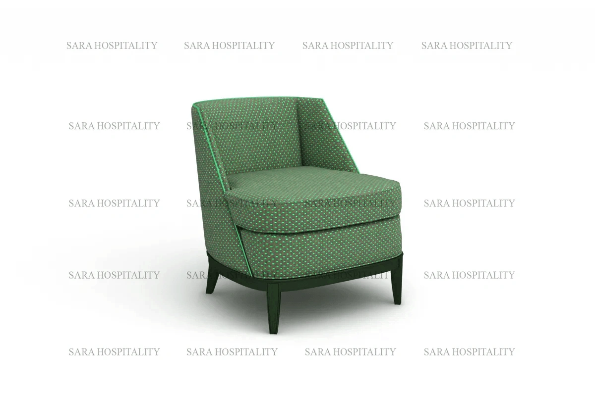 Space-Saving Minimalist Lounge Chair for hotel buffet lobbies