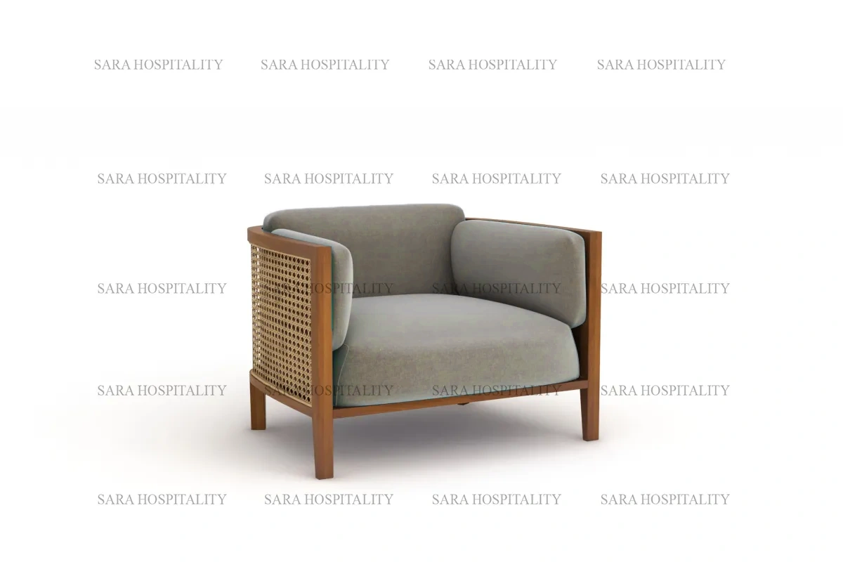 refined wooden frame lounge chair design