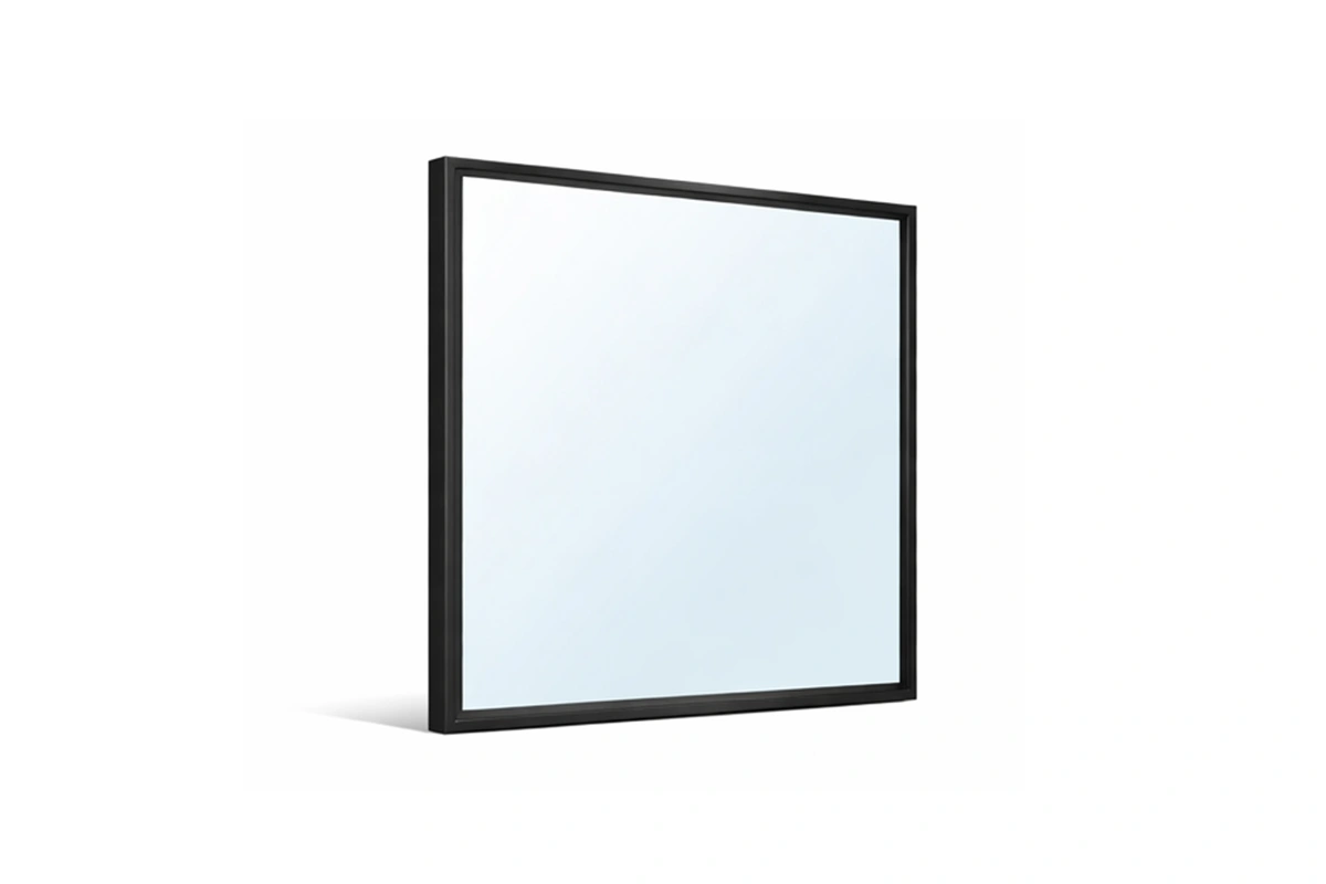 Sleek hospitality-grade square wall mirror in a professional finish for boutique suites