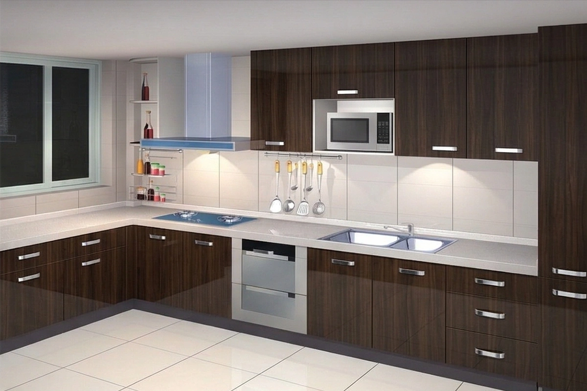 Contemporary wall-mounted cabinets with flush-front doors and a uniform, high-quality finish designed for a clutter-free look