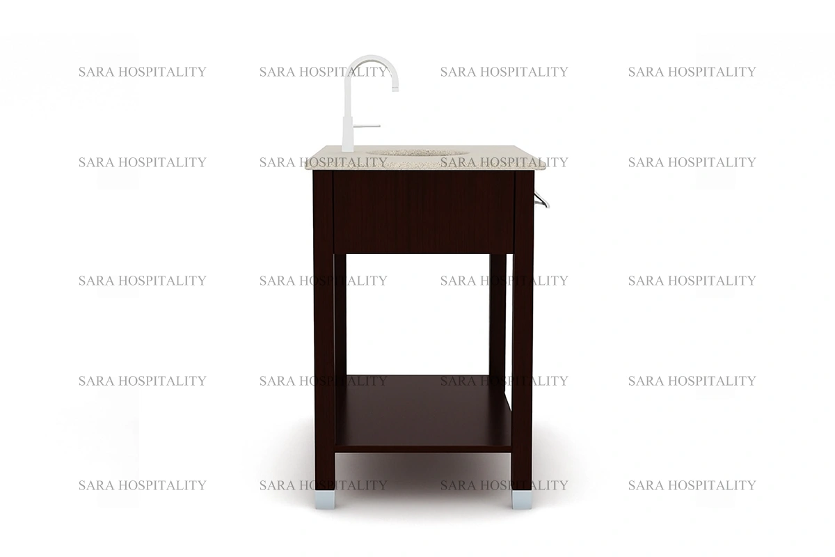 Charming Compact Shelf Vanity Base for intimate boutique hotel dressing nooks