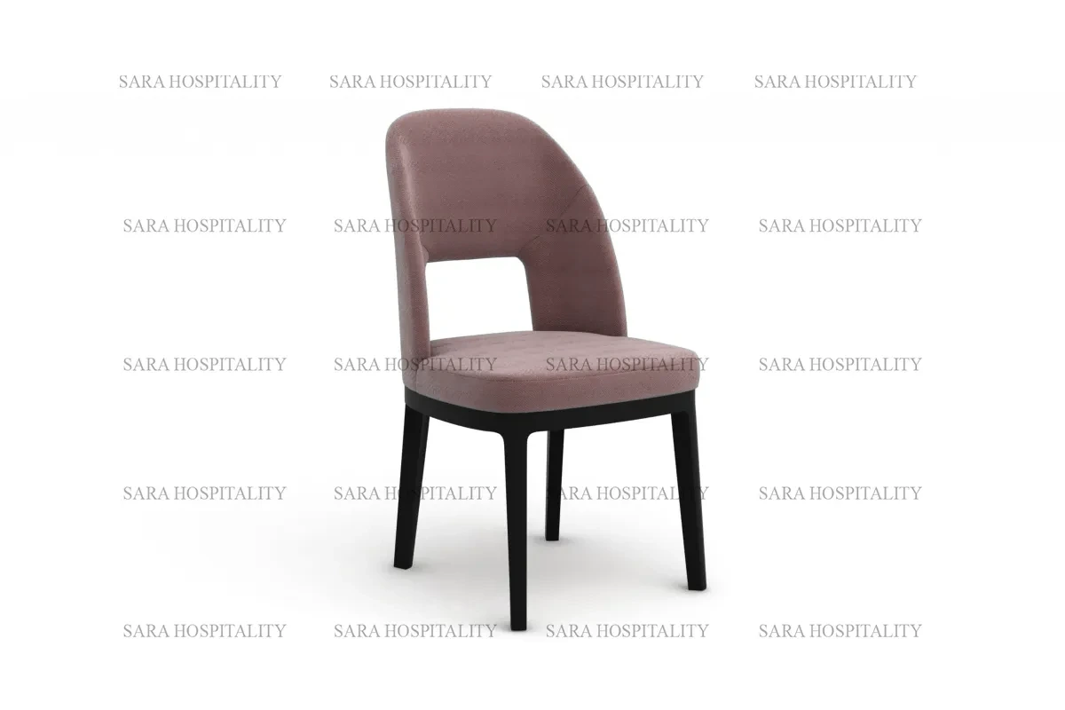Upright Dining Style Lounge Chair for ergonomic hotel buffet layouts