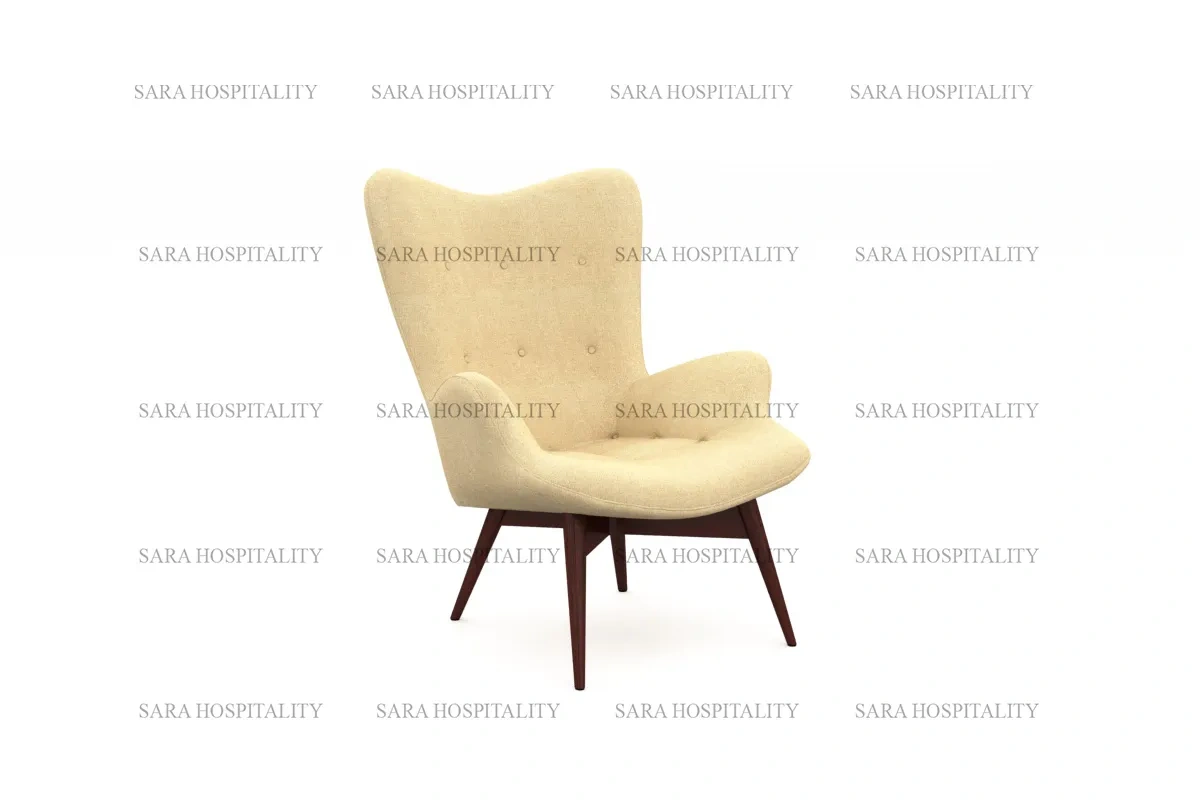 Retro Mid-Century Lounge Chair for stylish hotel morning lobbies