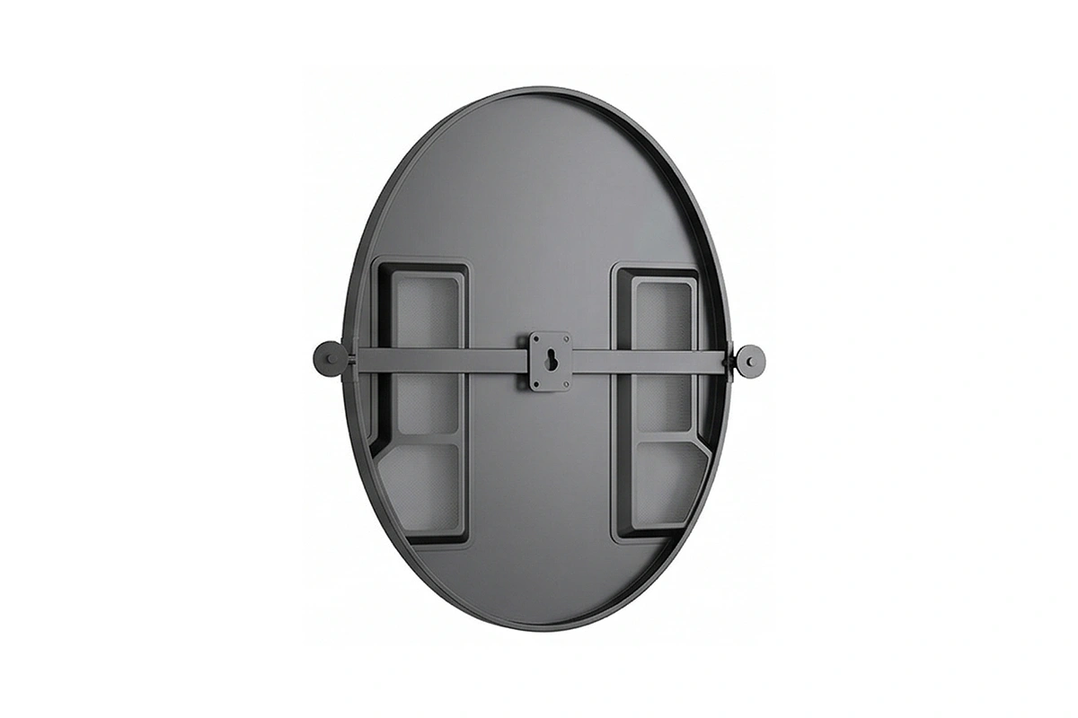 Contemporary pill-shaped mirror for sophisticated guest room interiors