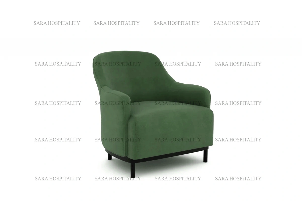 Soft-Touch Upholstered Lounge Chair for quaint breakfast inn libraries