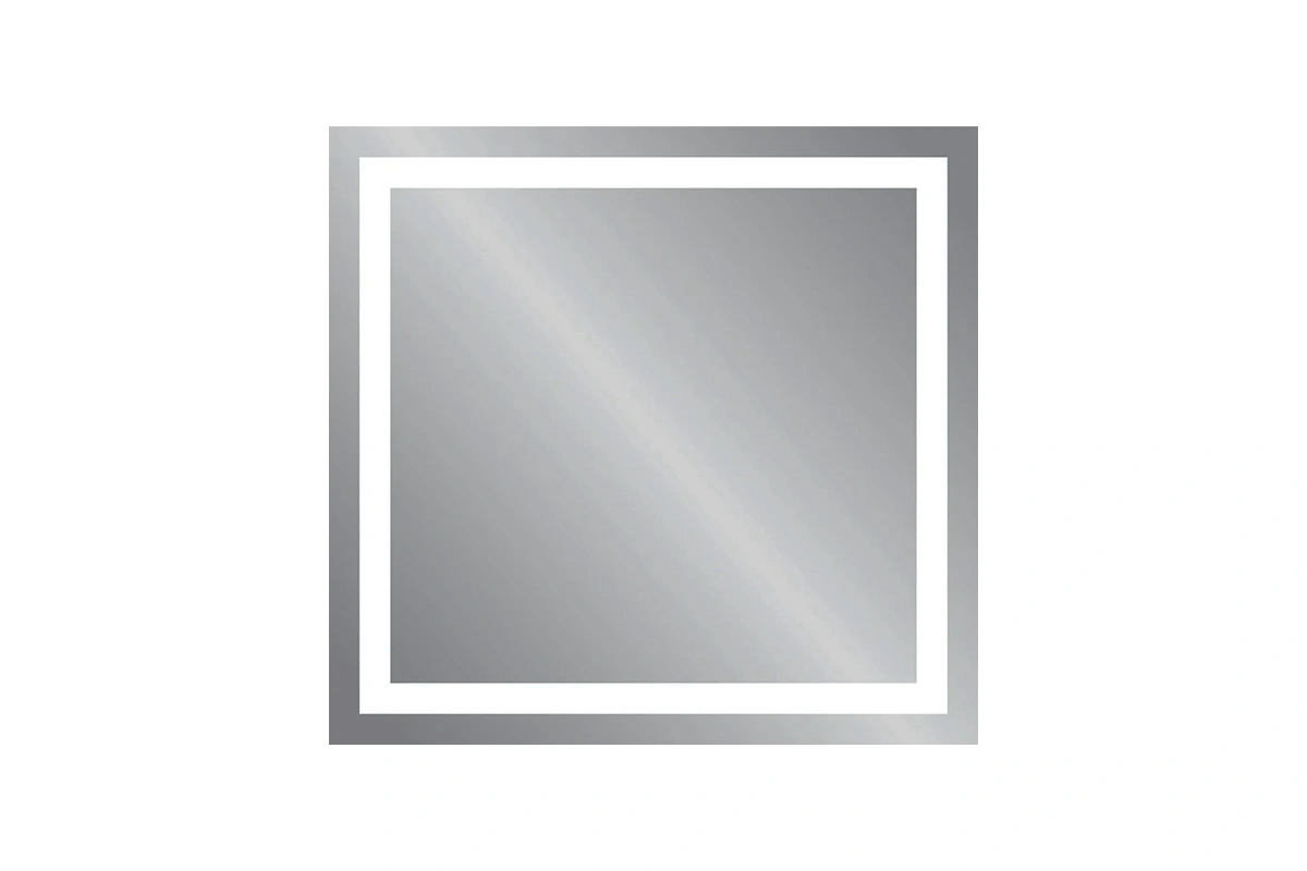 Modern rectangular mirror with integrated LED strips for high-end hotel bathrooms