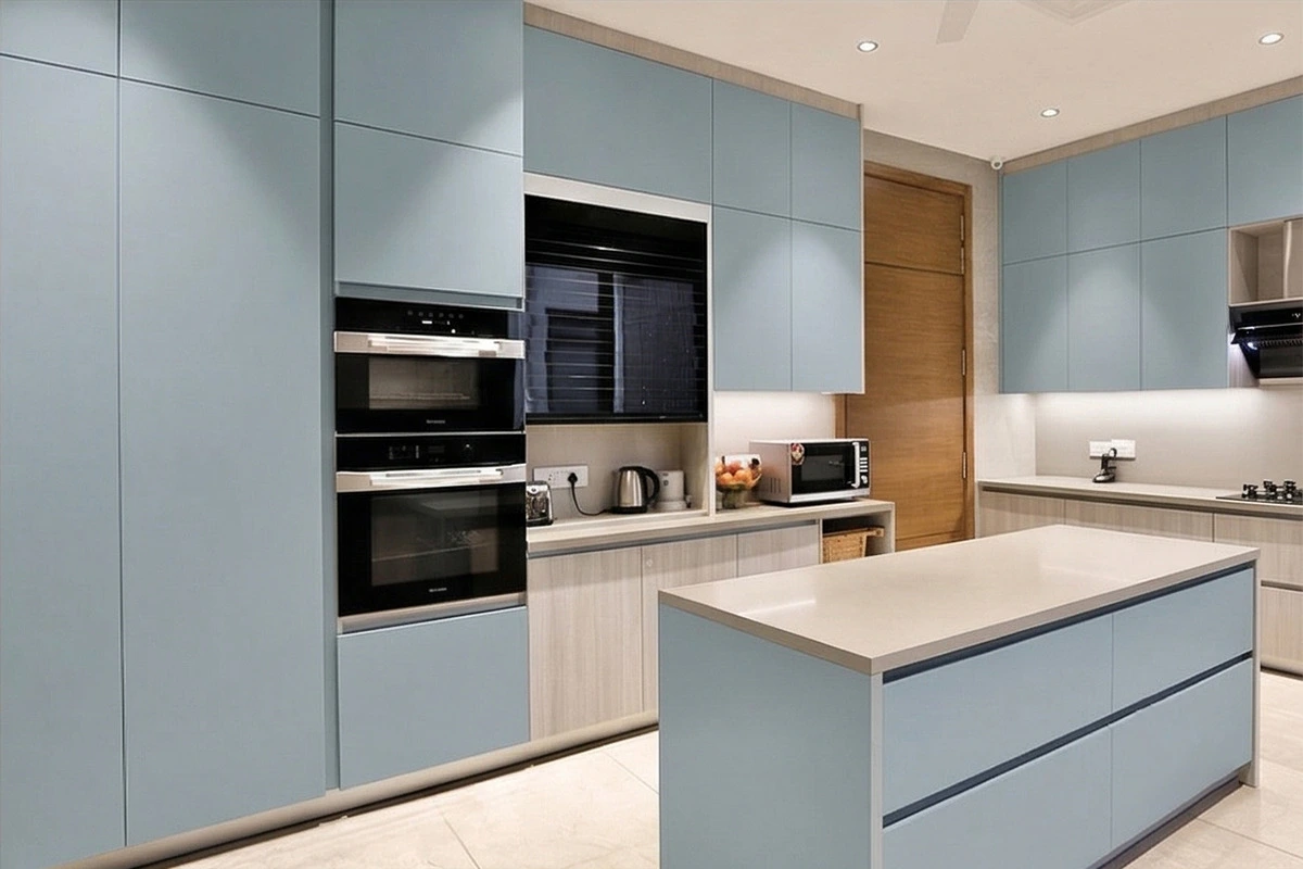 Minimalist built-in appliance cabinetry featuring precision-fit enclosures and a uniform, high-quality finish across all functional zones