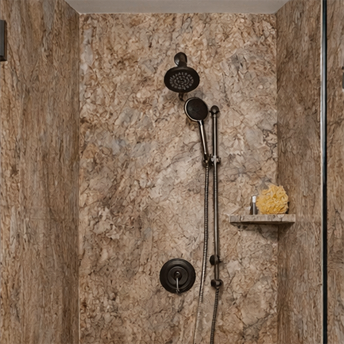 Buy durable granite shower surround with corner panel design