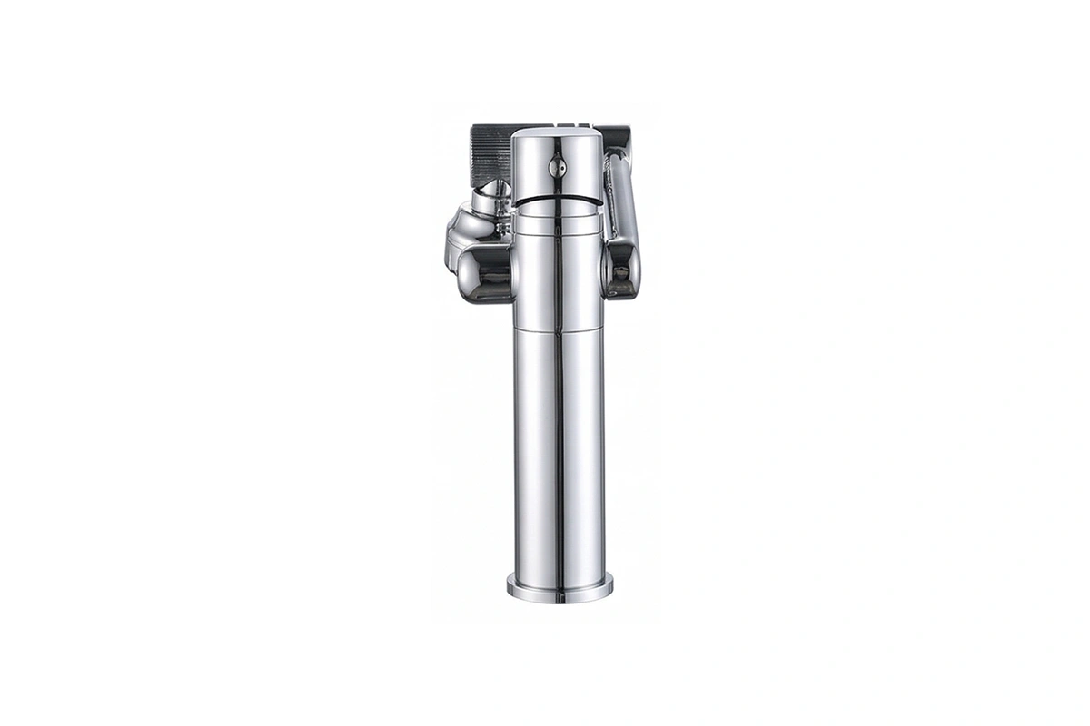 Reliable two-handle utility faucet in a professional chrome finish
