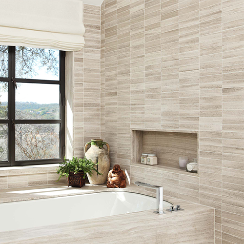 Buy quartz tub surround with horizontal pattern design