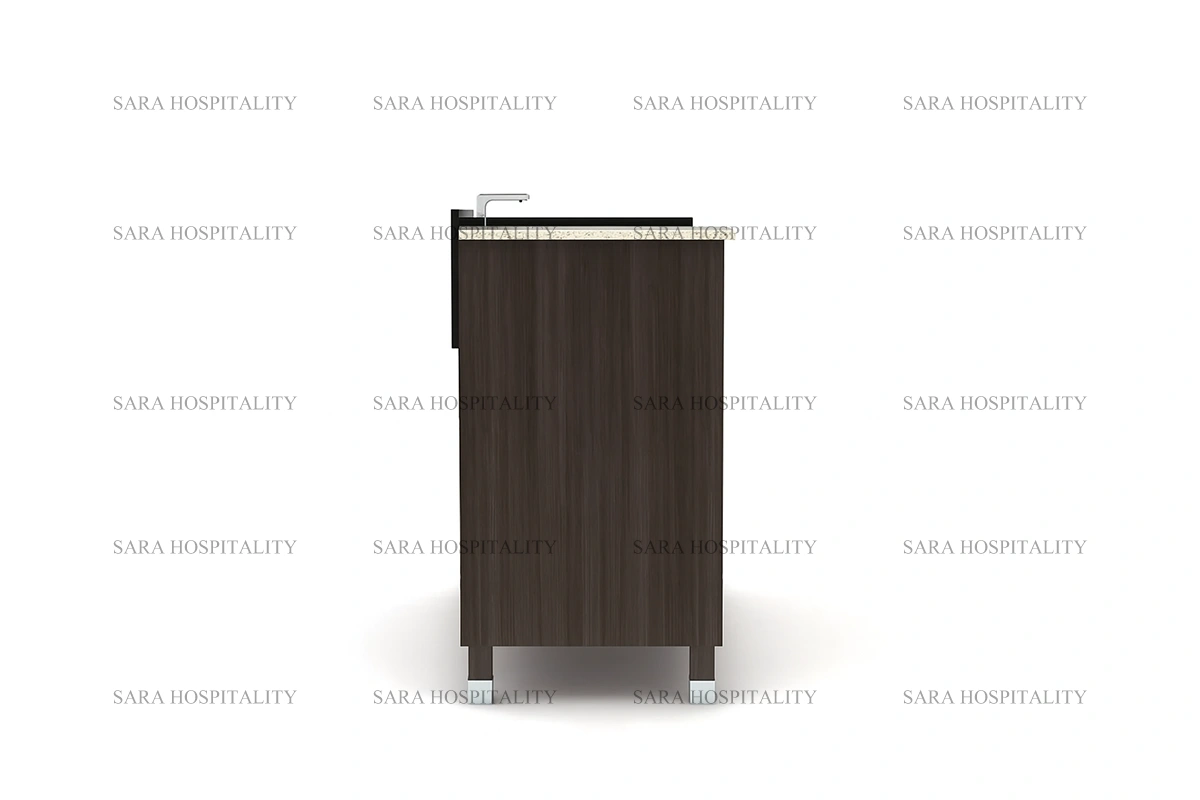 Sturdy hospitality-grade side cabinet vanity base for organized commercial washrooms