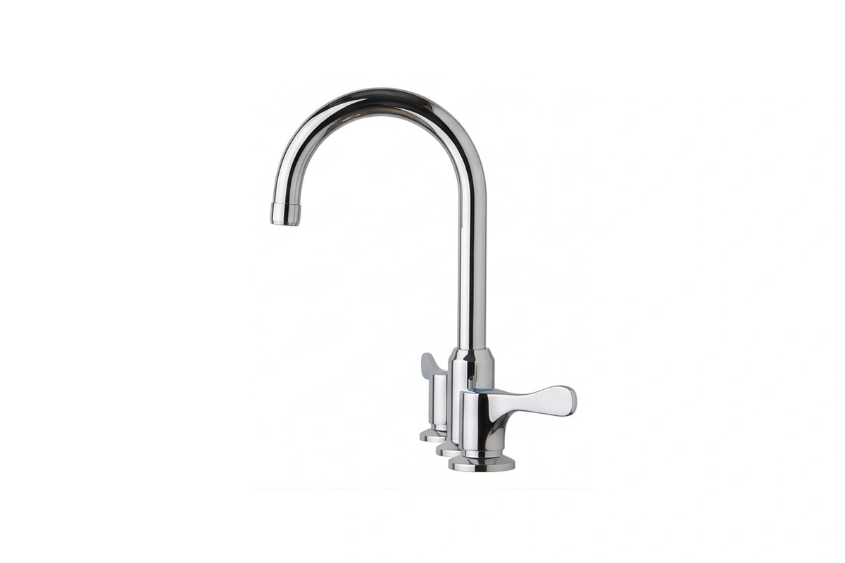 Sleek hospitality-grade three-hole faucet for boutique suites