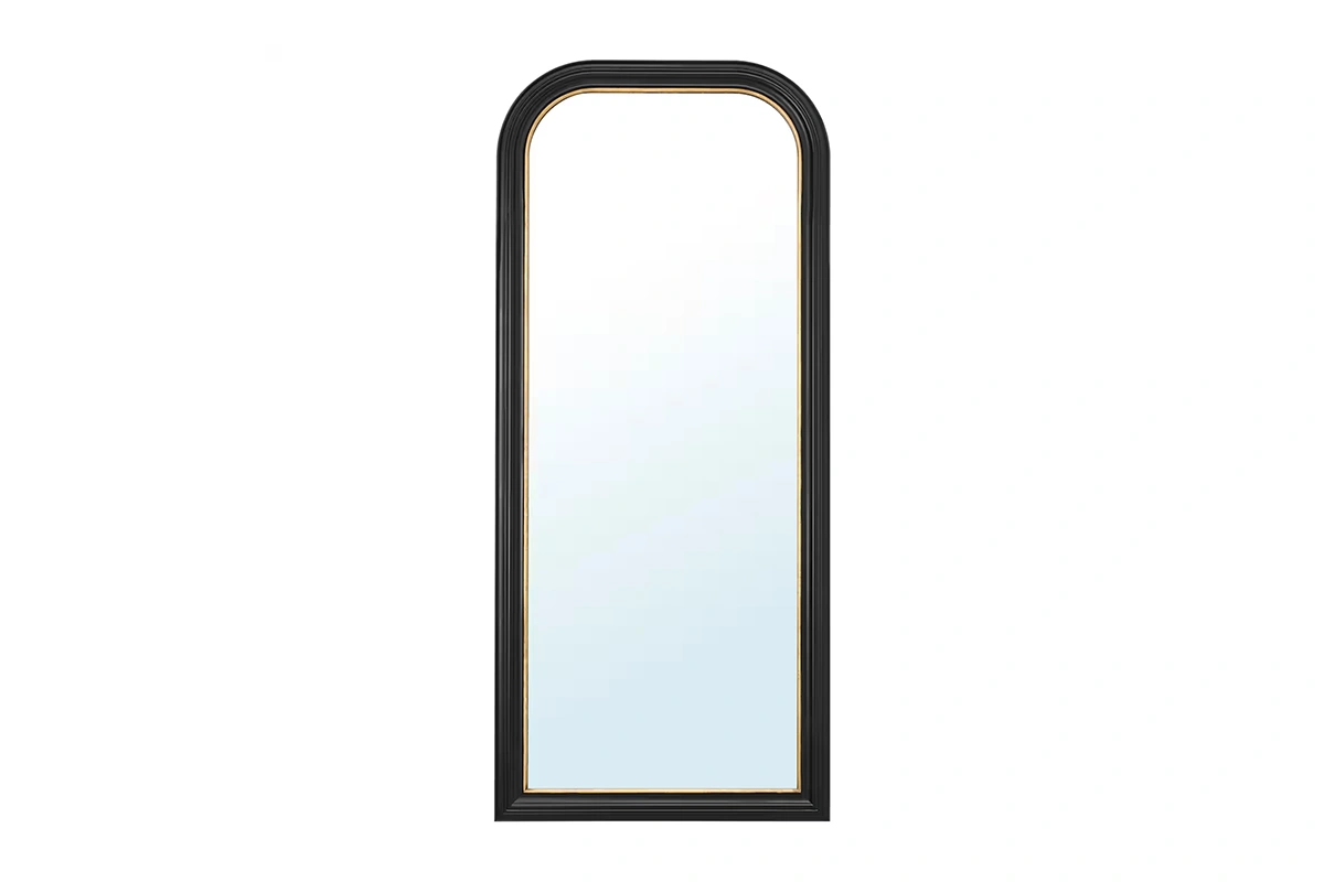 Modern minimal frame full length mirror for a sleek and airy hotel guest room aesthetic