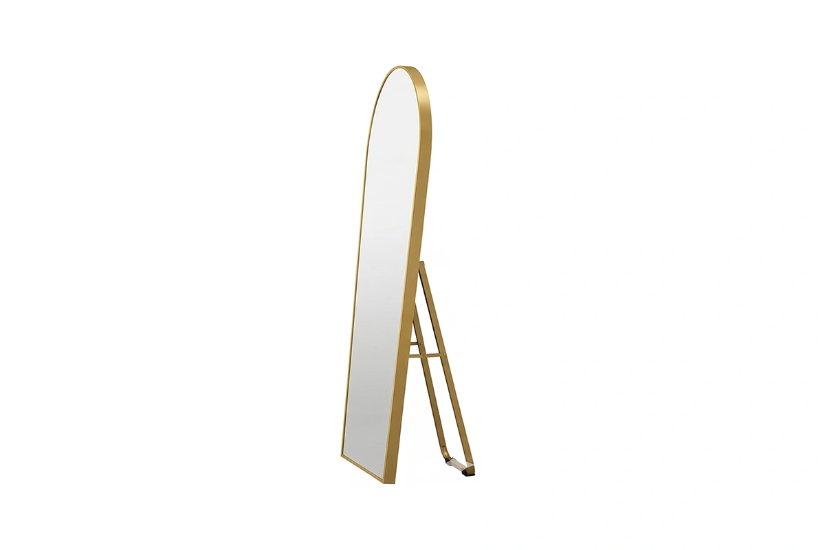 Contemporary standing arch mirror with a minimalist profile for boutique hotels