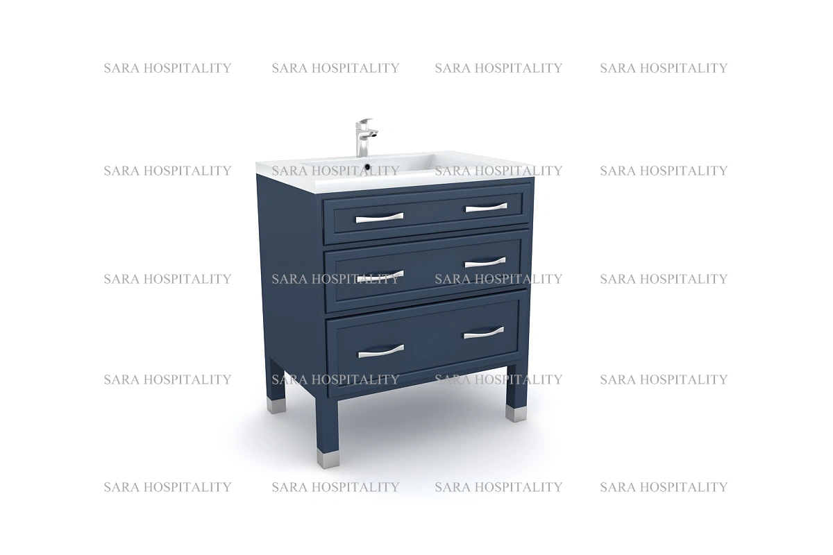 Contemporary bathroom countertop featuring a spacious rectangular undermount sink and a sleek, non-porous granite finish