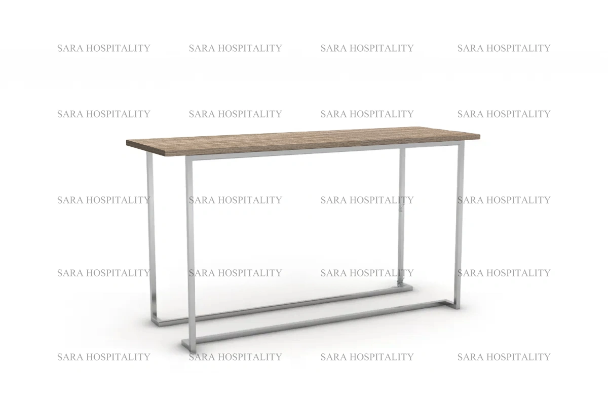 Contemporary entryway table with a streamlined tabletop and a low-profile frame that maximizes floor space