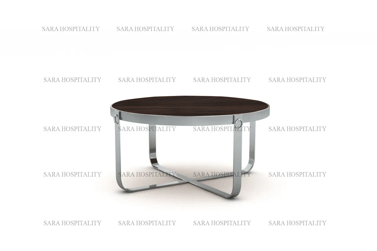 Sleek architectural coffee table with a sculptural pedestal and a refined, thin-profile surface