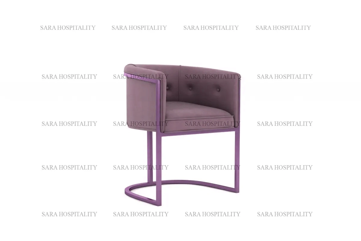 Heavy-Duty Metal Base Designer Chair for high-occupancy hotel buffet spaces