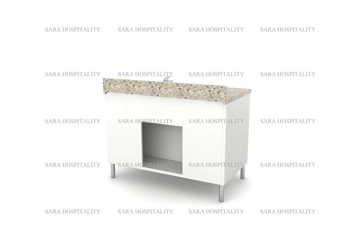 Classic-style natural stone counter with a durable, heat-resistant surface and a graceful curved edge detail