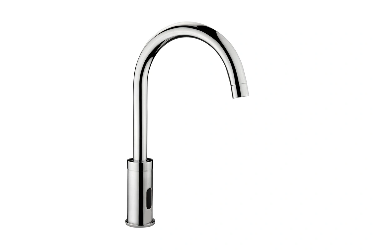 Modern high-arc gooseneck faucet for luxury hotel guest baths