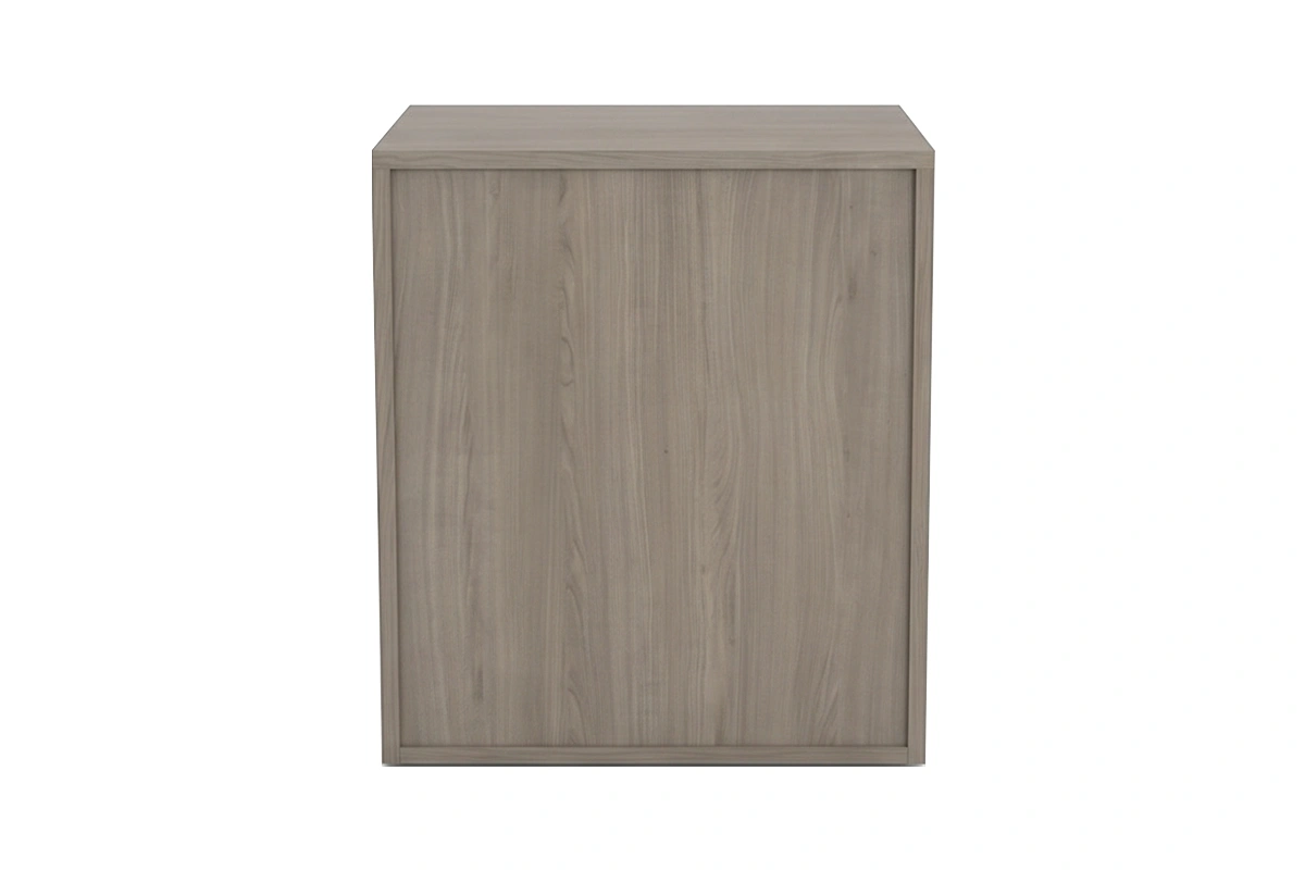 Contemporary Left-Door Bedside Cabinet: Monolithic timber frame offering spacious enclosed storage with a clean, left-opening facade