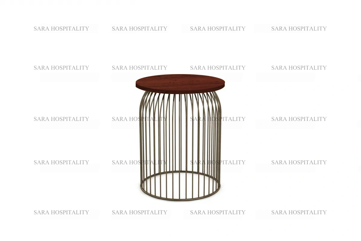 Minimalist sculptural accent table featuring a lightweight metal lattice and a sturdy, balanced foundation