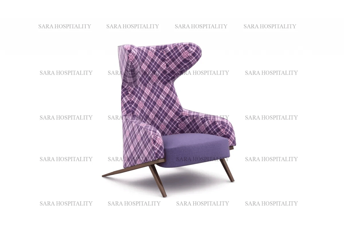 Button-Tufted Accent Lounge Chair for luxury hotel morning suites