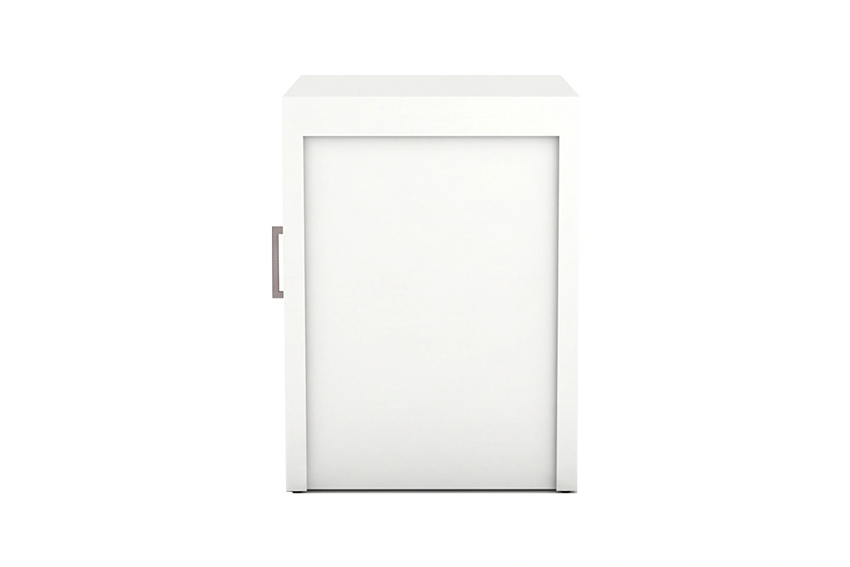 Sleek left hand door nightstand with smooth hinges and concealed cable channels