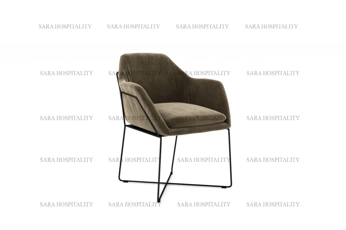 Polished Metal Frame Accent Chair for contemporary hotel morning halls