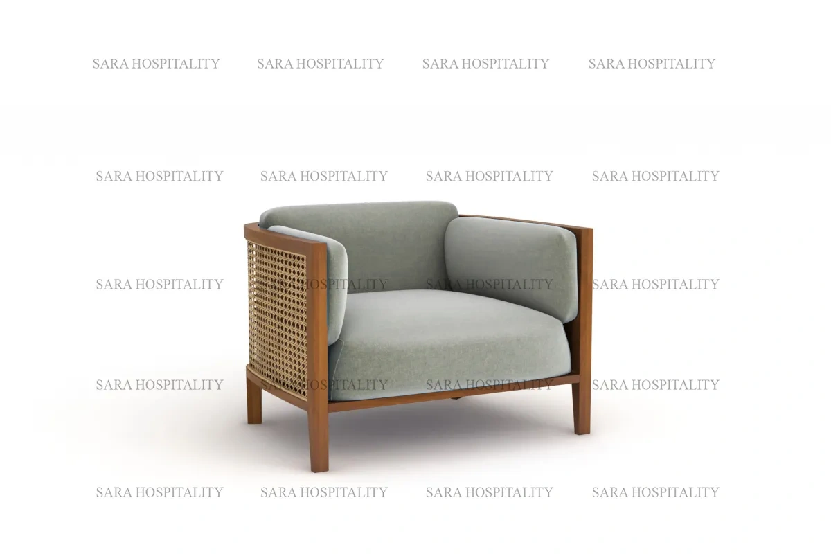 classic wooden frame lounge chair