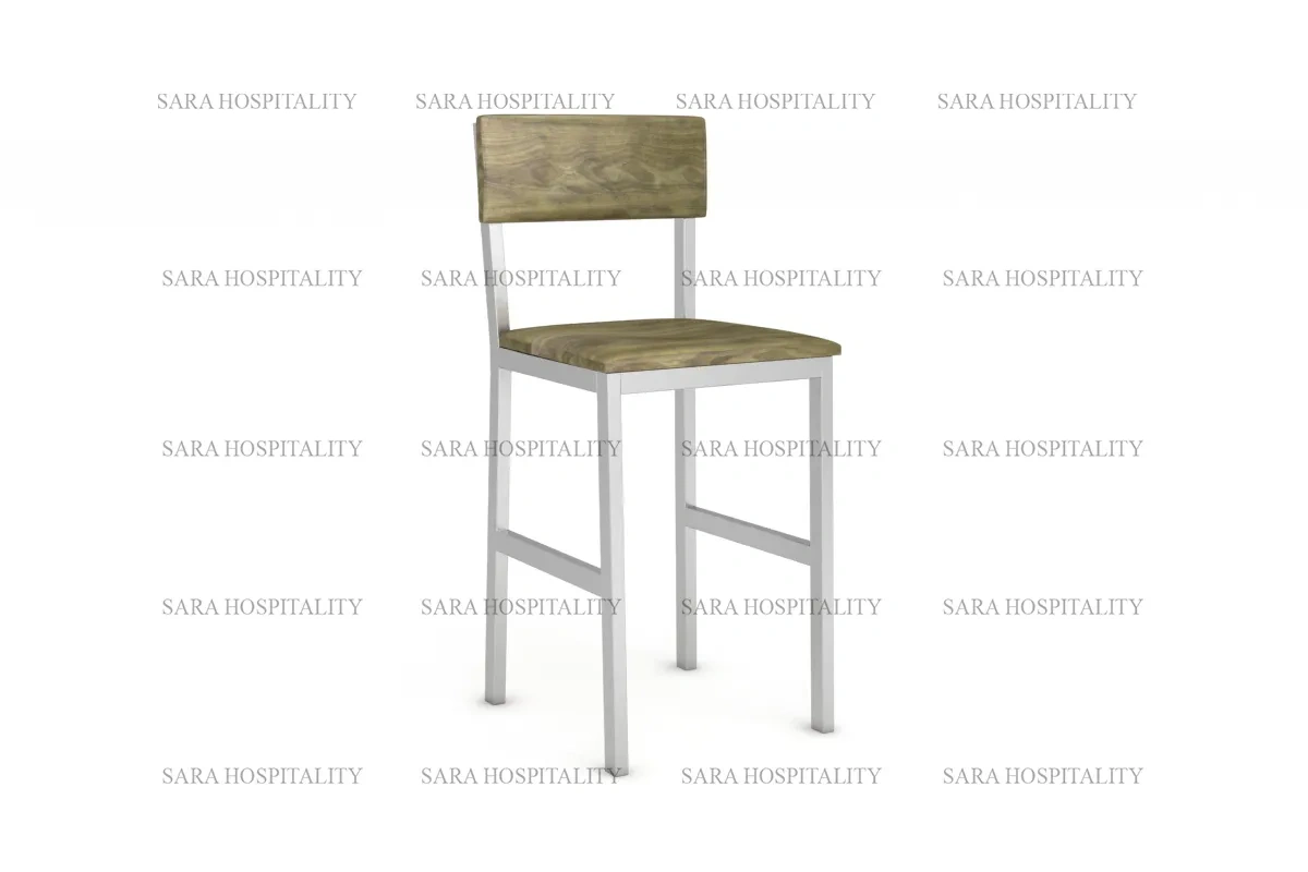 Industrial Frame Side Chair for high-traffic bistro dining.