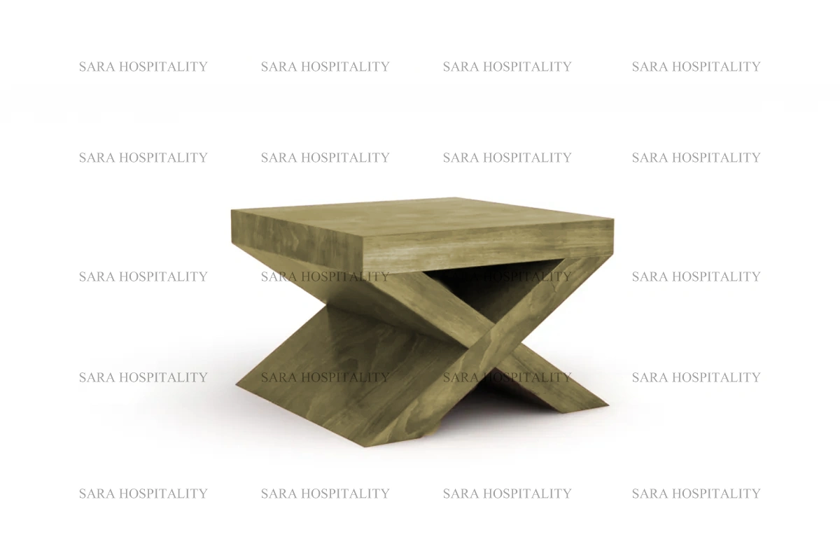 Contemporary accent table with a bold X-frame pedestal and a seamless, high-quality finish