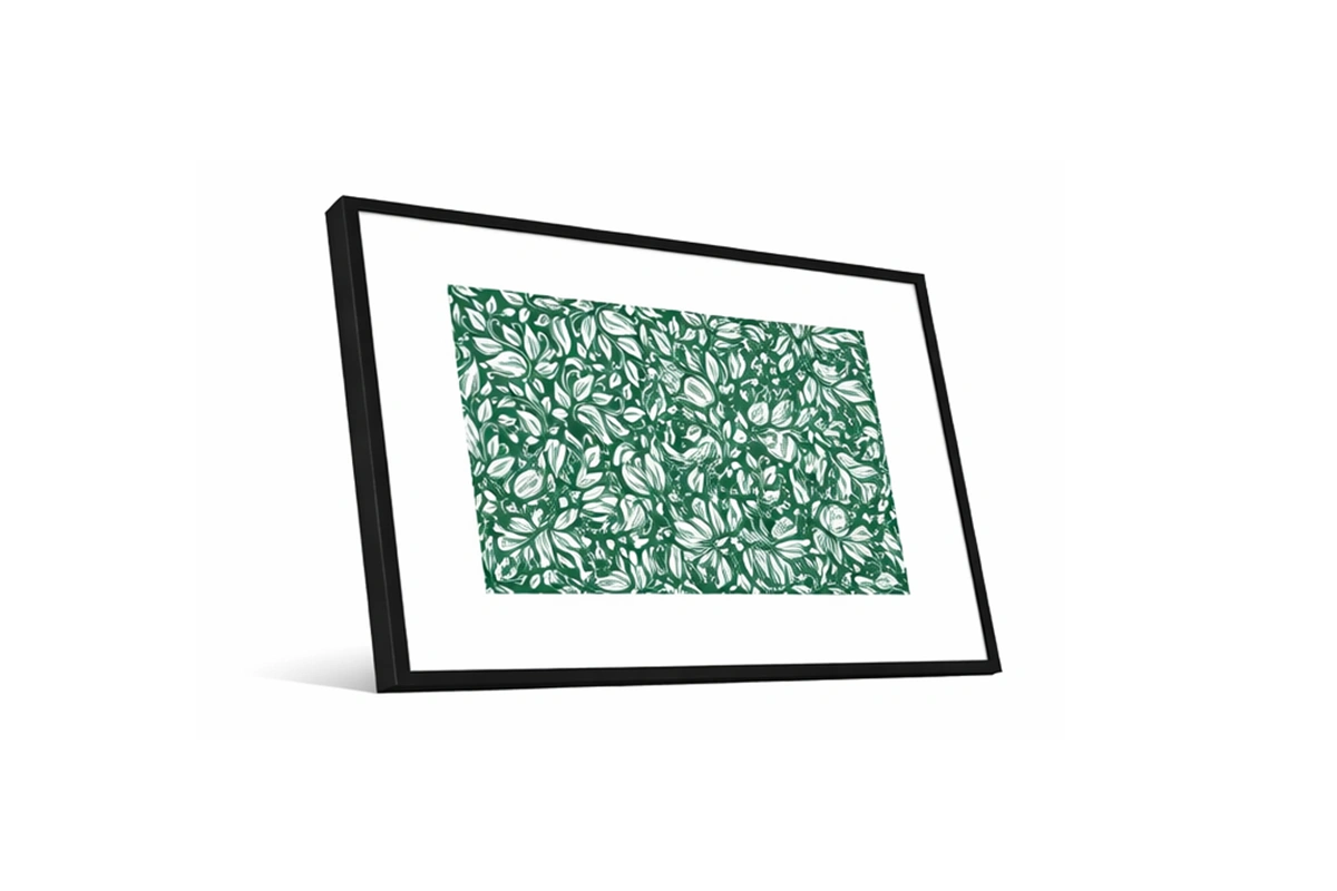 Contemporary patterned artwork with repeating organic motifs and a sophisticated, textured finish