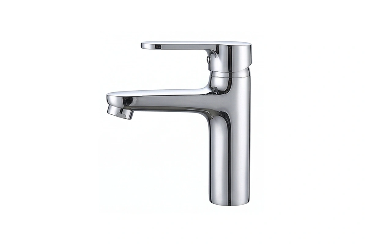 Hospitality-grade basin faucet with a professional chrome finish