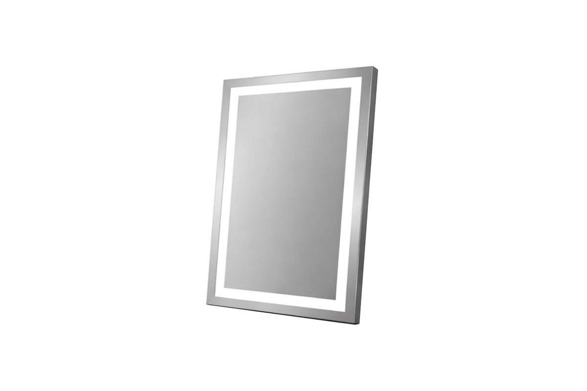Elegant backlit mirror with a professional frame finish for luxury commercial guest ensuites
