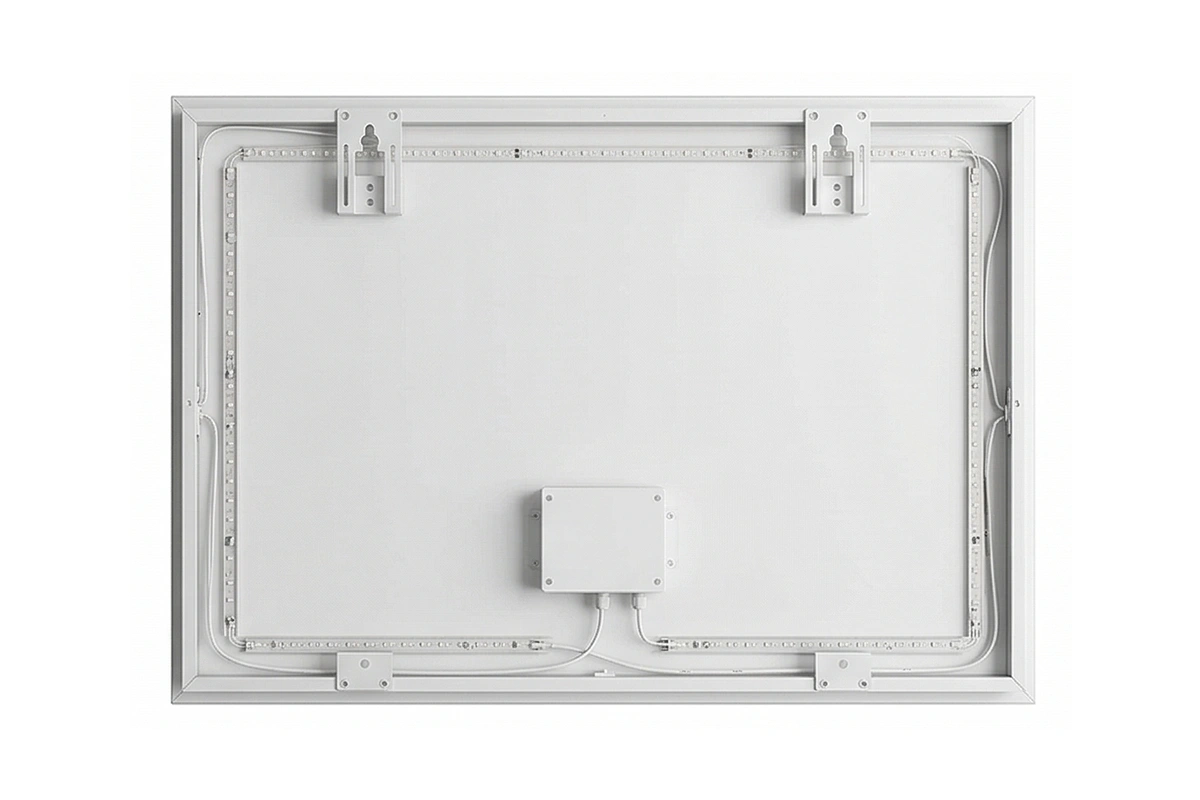 Contemporary LED rectangular mirror for high-end boutique guest room vanities