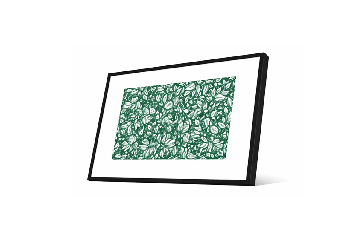 Minimalist abstract print showcasing a balanced composition of interlocking lines and neutral tones