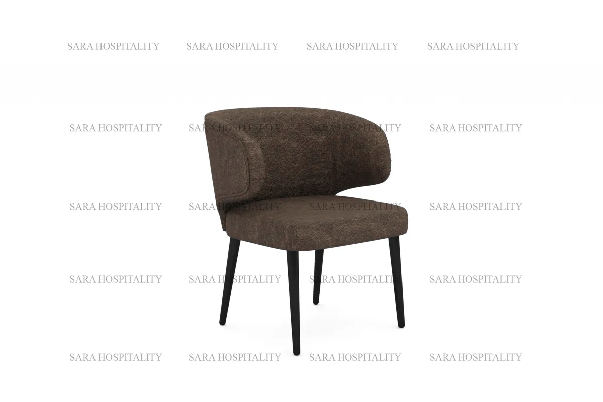 Streamlined Minimalist Accent Chair for efficient hotel buffet layouts